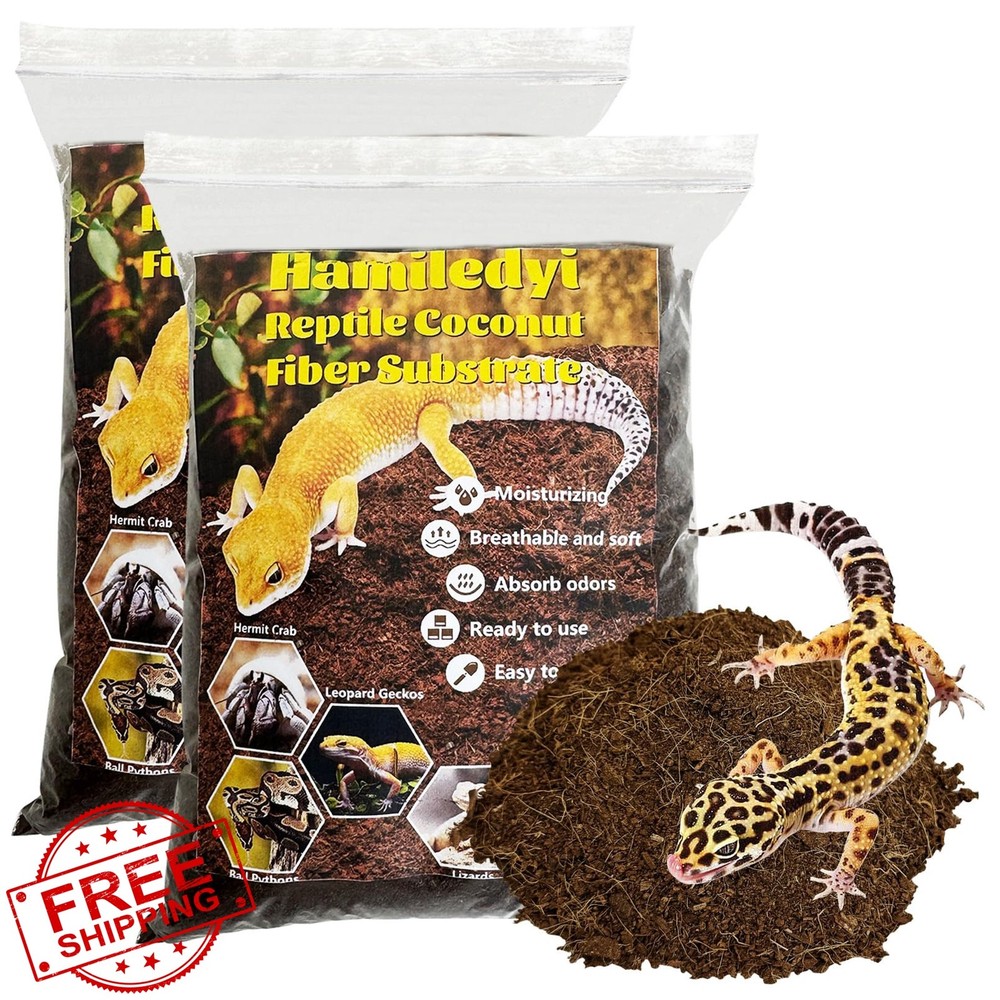 Hamiledyi Reptile Coconut Fiber Substrate Lizards Breathable Coconut Soil Tor…