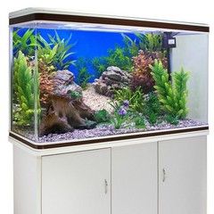 AWERT 30×12 inches Aquatic Plant Fish Tank Background Stone River Bed & Lake …