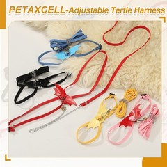 Tortoise Leash Harness with Bell Wings, ( Leather, Small, Pink )