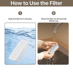 Cat Water Fountain Filters for 4L/135oz – 8 Replacement & Sponges
