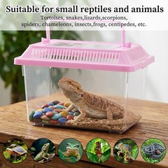 12 Pcs 7″×4.3″x4.3″ Plastic Reptile Terrariums Carrier Cage Snake Breeding Bo…