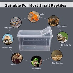 PINVNBY Reptile Feeding Box 8 PCS Snake Breeding Box Reptile Transport Contai…
