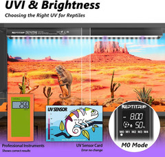 39-Inch LED UVB Reptile Light with Auto On/Off & Preset Day-Night Cycle Dimming,