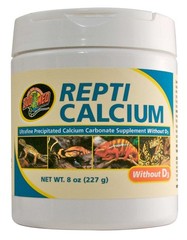 Zoo Med Reptile Calcium without Vitamin D3, 8-Ounce 8 oz, Black