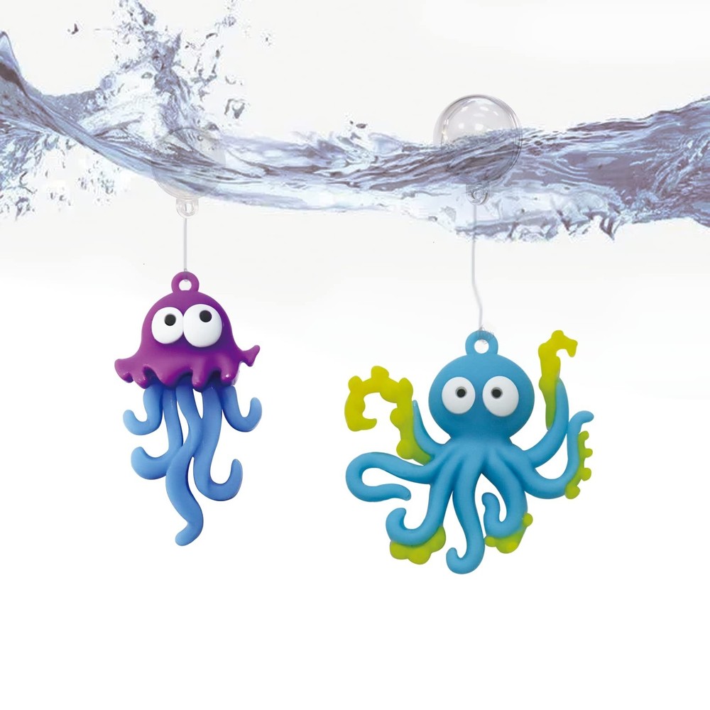 Aquarium Ornament, 2 Pcs Fish Tank Decorations Floating Decor Octopus with Fl…