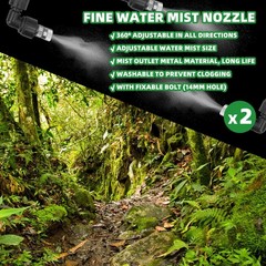 2 Pack Reptile Mister Nozzles, 1/4” Reptile Misting Nozzles, Adjustable Rept…