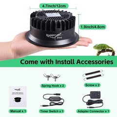 UVB Light for Reptiles, UVA UVB Reptile Light Fixture with Timer LED UVB Bulb…