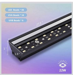 27-Inch LED UVB Reptile Light with Auto On/Off ，4 UVI Modes Controller, 22W