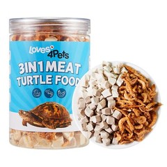 Loves4Pets Turtle Food – 3 in 1 Natural Freeze-Dried Meat – Chicken, Duck