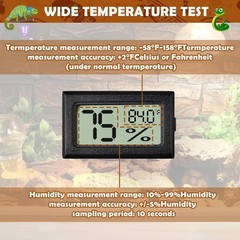 Reptile Thermometer & Humidity Gauge,2PCS Digital Hygrometer Adhesive Reptile