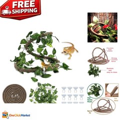 6.5FT Flexible Jungle Vines with Suction Cups – Ideal for Chameleons and Snakes