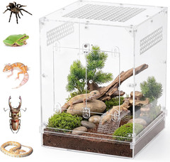 12″X12″X16″ Reptile Terrarium, 10 Gallon Reptile Tank, Reptile Enclosure with Do