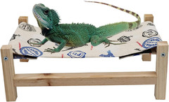 Reptile Hammock Swing Hanging Bed, Wooden Lizard Bed, Reptile Summer Bed for Bea