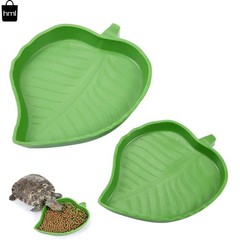 2-Piece Leaf Shape Reptile Feeding Dish for Tortoise & Small Pets – Easy Clean