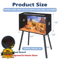 PROLEE Reptile Tank Black 26 Gallon