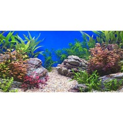 AWERT 30×12 inches Aquatic Plant Fish Tank Background Stone River Bed & Lake …