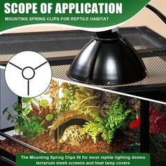 Mounting Spring Clips for Reptile Habitat Lighting Domes, Fits most reptile l…