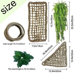 Bearded Dragon Hammock,Reptile Lounger Lizard Natural Seagrass Habitat Decor …