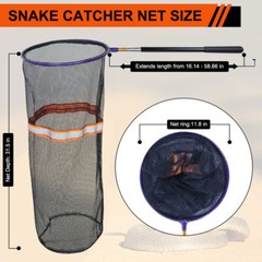Snake Catcher Net Reptile Telescopic Hook Handling Grabber Stick Removing Tool