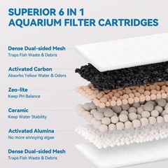 New Upgraded 6-in-1 16-Pack Aquarium Filter Cartridges, Designed for Tetra Wh…
