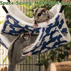 Sugar Glider Hammock Pouch 2Tier Bunkbed Hamster Small Animal 2 PCS