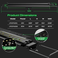 12W UVB Reptile Light Strip with Dimming, Remote Control & Timer for Bearded Dra