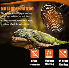2 pack 100W Ceramic Heat Emitter, Reptile Heat Lamp Bulbs, No Light Emitting