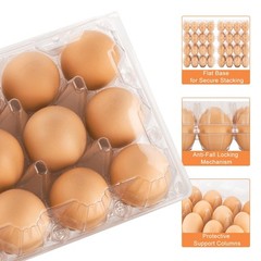 Egg Cartons 100 Packs, Plastic 3×4 Grids, Clear Egg Cartons Cheap Bulk for 12…