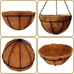 4 Pack 10 inch Metal Hanging Planters Basket with Coco Coir Liner Outdoor-Han…