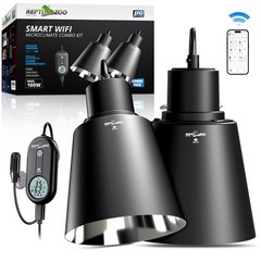 REPTI ZOO Smart WiFi Deep Dome Lamp Fixture & Thermostat Hygrostat Controller…