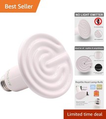 Reptile Heat Lamp Bulb -60W Ceramic Heat Emitter No Harm No Light Infrared He…