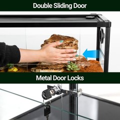 20 Gallon Reptile Tank, 30″ x 12″ x 12″ Reptile Terrarium, Top Screen Ventila…