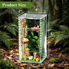 Jumping Spider Enclosure Kit, 4″ x 4″ x 8″ Escape Proof Praying Mantis Habita…