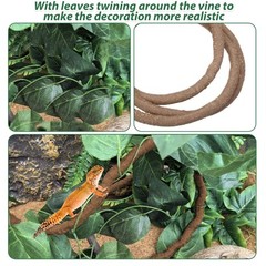 7 PCS Reptile Plants Vine, Terrarium Hanging Flexible Climbing Artificial Lea…