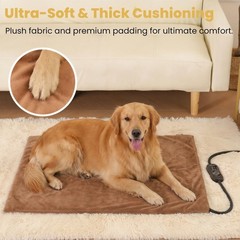 Upgraded Pet Heating Pad, 5 Adjustable Temperature & Timer, Chew-Resistant El…