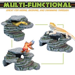 Reptile Hide & Cave Hideout Rainforest Series – Reptile Ledge Hide, Basking R…