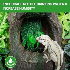 REPTI ZOO Reptile Waterfall Drinking Fountain with Food Dish, 1000ML Large Re…