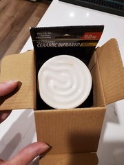 Flunker’s heat lamp clamp on fixture with 60w ceramic bulb
