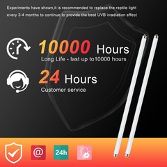2 Pack T5 UVB 10.0 Reptile Light 8W, UVA UVB Fluorescent Lamp Tube, UVB Light…