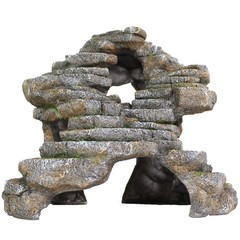 Reptology Shale Scape Step Ledge & Cave Hideout – Durable Resin Reptile Platf…