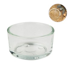 4Pcs Durable Glass Reptile Feeder Bowls Transparent Pet Food Water Dish