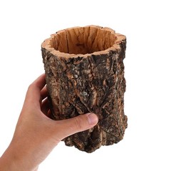 Natural Cork Bark Round Reptile Hideout-Hollow Tree Trunk Climbing Hide-Woode…