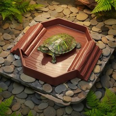 Turtle Bath Stand Non-Slip Ramp Basking Stand Bowl Long-Lasting for Terrarium
