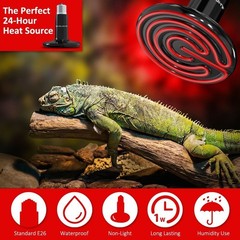 2 Pack 150W Ceramic Heat Emitter Reptile Heat Bulbs for Amphibian Chicken Dog