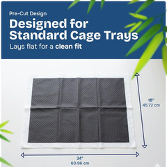 Bamboo Charcoal Bird Cage Liners, 18”X24”, 100Sheets, Bamboo Charcoal Odor Con