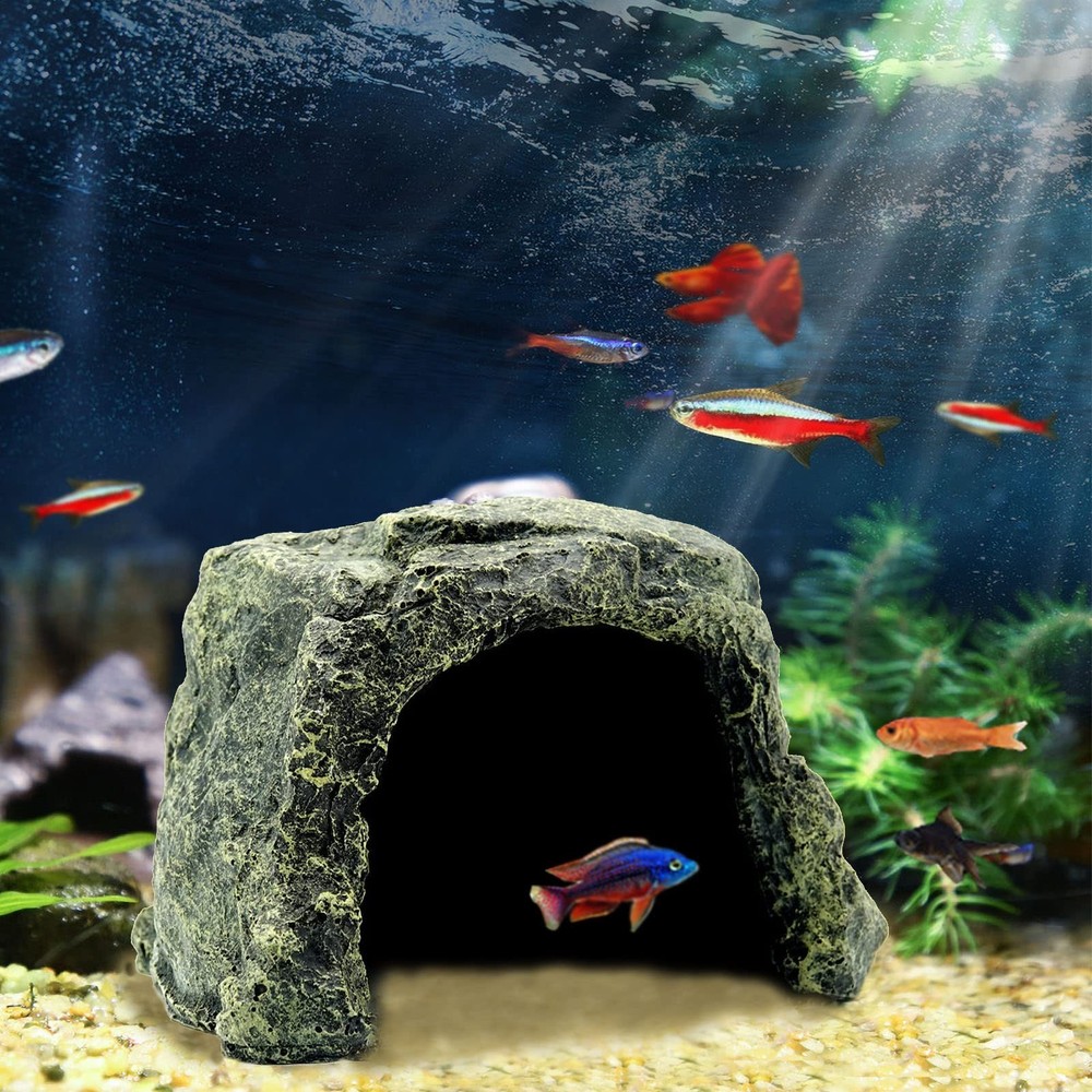 Besimple Aquarium Fish Hide Cave Decoration, Reptile Rock Hideouts Stone Cave…