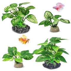 GOZILLA Silk Fish Tank Plants,Reptile Artificial Plant,Reptile Plants for Ter…