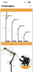 Touch Adjustable Reptile Lamp Stand 15.7-74.3in Swing Arm Heat Holder