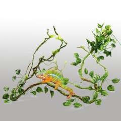 QUOZUO Reptile Plants, Terrarium Hanging Plant Vines Artificial Leaves Reptil…