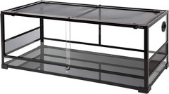 REPTI ZOO 67Gallon Reptile Large Terrarium Upgrade Glass Front Opening Tank Slid